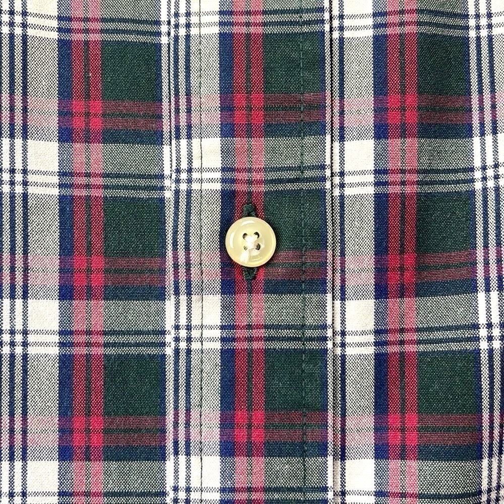 Lands End Shirt Mens Extra Large XL Green Plaid Long Sleeve Button Down Shirt - Picture 9 of 12